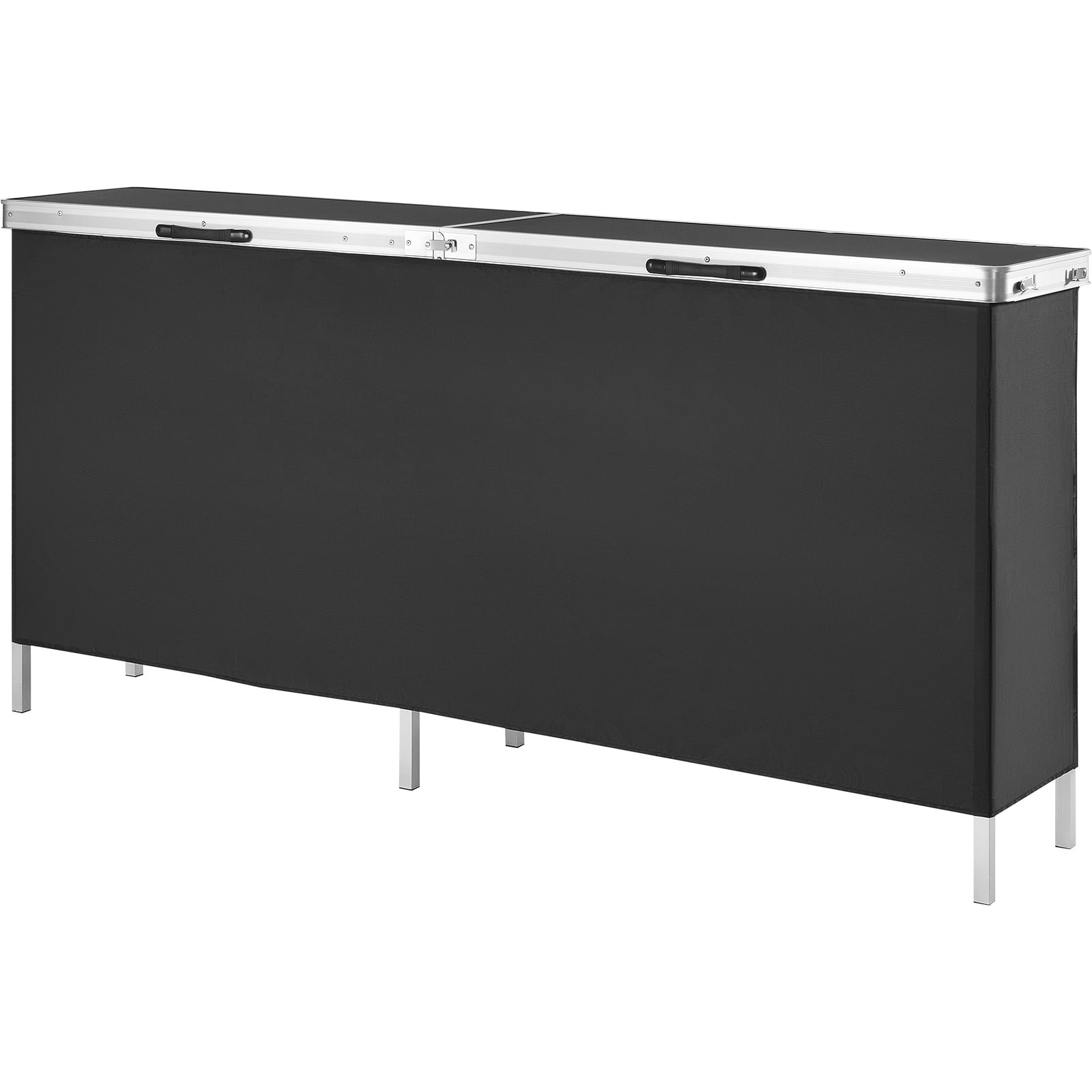 Extra Long Folding Bar Table With Carrying Case And Black Skirt_voghion.com